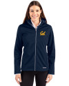 Cal Golden Bears Cutter & Buck Evoke Softshell Recycled Full Zip Womens Jacket Navy Blue Front Thumbnail Image