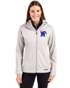 Memphis Tigers Cutter & Buck Evoke Softshell Recycled Full Zip Womens Jacket CONCRETE Front Thumbnail Image