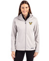 Vanderbilt Commodores Cutter & Buck Evoke Softshell Recycled Full Zip Womens Jacket CONCRETE Front Thumbnail Image