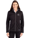 South Carolina Gamecocks Cutter & Buck Evoke Softshell Recycled Full Zip Womens Jacket Black Front Thumbnail Image