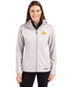 Iowa Hawkeyes Cutter & Buck Evoke Softshell Recycled Full Zip Womens Jacket CONCRETE Front Thumbnail Image