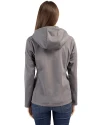 Marquette Golden Eagles Cutter & Buck Evoke Softshell Recycled Full Zip Womens Jacket Elemental Grey Back Thumbnail Image