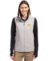 Iowa Hawkeyes Cutter & Buck Charter Eco Recycled Full-Zip Womens Vest Polished Medium Gray Front Thumbnail Image