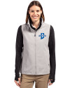 Indiana State Sycamores Cutter & Buck Charter Eco Recycled Full-Zip Womens Vest Polished Medium Gray Front Thumbnail Image