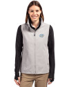 Southern University Jaguars Cutter & Buck Charter Eco Recycled Full-Zip Womens Vest Polished Medium Gray Front Thumbnail Image