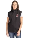 Washington State Cougars College Vault Cutter & Buck Charter Eco Recycled Full-Zip Womens Vest Black Front Thumbnail Image