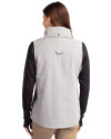 Illinois Fighting Illini College Vault Cutter & Buck Charter Eco Recycled Full-Zip Womens Vest Polished Medium Gray Back Thumbnail Image