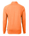 View image 7: Virginia Tech Hokies College Vault Cutter & Buck Adapt Recycled Soft Knit Stretch Mens Heathered Quarter Zip Pullover  College Orange Heather Mannequin Back