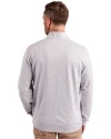 UOP Tigers Cutter & Buck Virtue Eco Pique Micro Stripe Recycled Mens Quarter Zip Polished/White Back Thumbnail Image