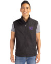 Washington Huskies Cutter & Buck Charter Eco Full-Zip Mens Big & Tall Vest Black Front Thumbnail Image