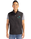 Tulane Green Wave Cutter & Buck Charter Eco Full-Zip Mens Big & Tall Vest Black Front Thumbnail Image