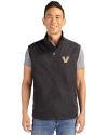 Vanderbilt Commodores Cutter & Buck Charter Eco Full-Zip Mens Big & Tall Vest Black Front Thumbnail Image