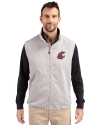 View image 4: Washington State Cougars Cutter & Buck Charter Recycled Packable Mens Big & Tall Full Zip Vest Polished Medium Gray Front