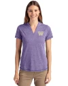 Washington Huskies Cutter & Buck Forge Eco Heathered Stretch Womens Blade Top College Purple Heather Front Thumbnail Image