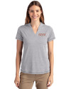 UOP Tigers Cutter & Buck Forge Recycled Four-Way Stretch Heathered Womens Blade Top Polished Heather Front Thumbnail Image