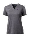 Kansas State Wildcats Cutter & Buck Forge Eco Heathered Stretch Womens Blade Top Charcoal Heather Mannequin Thumbnail Image