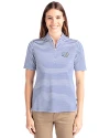 Southern University Jaguars Cutter & Buck Virtue Eco Pique Stripe Recycled Womens Top Tour Blue Front Thumbnail Image