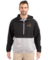 Oregon State Beavers College Vault Cutter & Buck Charter Eco Recycled Mens Anorak Jacket Black/Polished Front Thumbnail Image