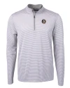 Florida State Seminoles Cutter & Buck Virtue Eco Pique Micro Stripe Recycled Mens Big & Tall Quarter Zip Polished/White Mannequin Thumbnail Image