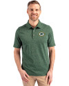 Green Bay Packers Cutter & Buck Advantage Tri-Blend Space Dye Mens Polo Dark Hunter Front Thumbnail Image