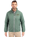 Green Bay Packers Cutter & Buck Rainier PrimaLoft® Mens Eco Insulated Full Zip Puffer Jacket Hunter Melange Front Thumbnail Image