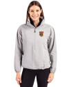 Tuskegee Golden Tigers Cutter & Buck Charter Eco Recycled Womens Anorak Jacket Polished Medium Gray Front Thumbnail Image