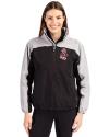 Washington State Cougars College Vault Cutter & Buck Charter Eco Recycled Womens Anorak Jacket Black/Polished Front Thumbnail Image