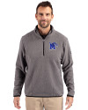 Memphis Tigers Cutter & Buck Cascade Eco Fleece Mens Quarter Zip Jacket Elemental Grey/Black Front Thumbnail Image