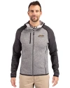 James Madison Dukes Cutter & Buck Mainsail Full Zip Hooded Mens Jacket Polished Heather/Charcoal Heather Front Thumbnail Image