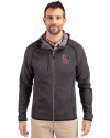 Ole Miss Rebels Cutter & Buck Mainsail Full Zip Hooded Mens Jacket Charcoal Heather Front Thumbnail Image