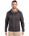 Pitt Panthers Cutter & Buck Mainsail Full Zip Hooded Mens Jacket Charcoal Heather Front Thumbnail Image