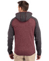 Virginia Tech Hokies Cutter & Buck Mainsail Full Zip Hooded Mens Jacket Bordeaux Heather/Charcoal Heather Back Thumbnail Image