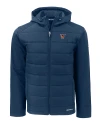 Texas Rio Grande Valley Vaqueros Cutter & Buck Evoke Hybrid Softshell Recycled Full Zip Mens Hooded Jacket Navy Blue Mannequin Thumbnail Image