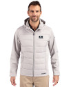 Jackson State Tigers Cutter & Buck Evoke Hybrid Softshell Recycled Full Zip Mens Hooded Jacket CONCRETE Front Thumbnail Image