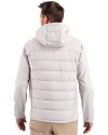 South Florida Bulls Cutter & Buck Evoke Hybrid Softshell Recycled Full Zip Mens Hooded Jacket CONCRETE Back Thumbnail Image
