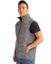 Texas State Bobcats Cutter & Buck Evoke Hybrid Softshell Recycled Mens Full Zip Vest Elemental Grey Side Thumbnail Image