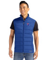 Louisiana Tech Bulldogs Cutter & Buck Evoke Hybrid Softshell Recycled Mens Full Zip Vest Tour Blue Front Thumbnail Image