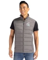 Michigan State Spartans Cutter & Buck Evoke Hybrid Softshell Recycled Mens Full Zip Vest Elemental Grey Front Thumbnail Image