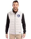 Saint Louis Billikens Cutter & Buck Evoke Hybrid Softshell Recycled Mens Full Zip Vest CONCRETE Front Thumbnail Image