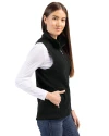 Tuskegee Golden Tigers Cutter & Buck Cascade Eco Fleece Womens Vest Black Side Thumbnail Image