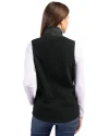 Tuskegee Golden Tigers Cutter & Buck Cascade Eco Fleece Womens Vest Black Back Thumbnail Image