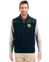 Marquette Golden Eagles Cutter & Buck Cascade Eco Fleece Mens Vest Navy Blue Front Thumbnail Image