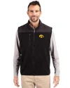 Iowa Hawkeyes Cutter & Buck Cascade Eco Fleece Mens Vest Black Front Thumbnail Image
