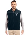 Yale Bulldogs Cutter & Buck Cascade Eco Fleece Mens Vest Navy Blue Front Thumbnail Image