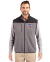 SMU Mustangs Cutter & Buck Cascade Eco Fleece Mens Vest Elemental Grey/Black Front Thumbnail Image