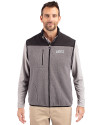 NYU Violets Cutter & Buck Cascade Eco Fleece Mens Vest Elemental Grey/Black Front Thumbnail Image