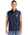 Yale Bulldogs Cutter & Buck Charter Eco Full-Zip Mens Big & Tall Vest Navy Blue Front Thumbnail Image