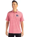 Fresno State Bulldogs Cutter & Buck Forge Eco Heather Stripe Stretch Recycled Mens Big & Tall Polo Cardinal Red Heather Front Thumbnail Image