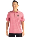 Stanford Cardinal  Cutter & Buck Forge Eco Heather Stripe Stretch Recycled Mens Big & Tall Polo Cardinal Red Heather Front Thumbnail Image