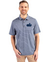 Old Dominion Monarchs College Vault Cutter & Buck Forge Eco Heather Stripe Stretch Recycled Mens Big & Tall Polo Navy Blue Heather Front Thumbnail Image
